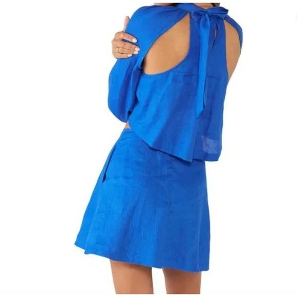 Sovere x REVOLVE - Azure Linen Tie-Back Mini Dress – XS – NWT - Picture 2 of 7